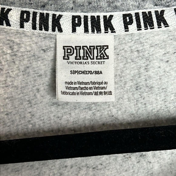 Victoria Secret Pink Women’s Pullover - 1/4 Zip Sweater Gray - Size Small - Picture 6 of 8